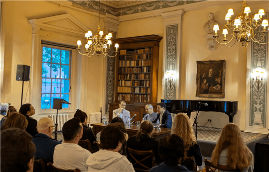 From left: John Shenuda, Vincent Nagle, and Paolo Carozza (Photo: Giulia Ballabio)